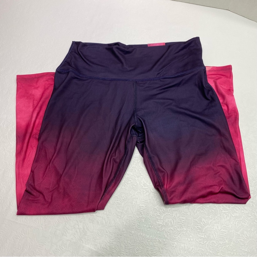 Enlighten Sz large sunset sky pink ombré purple athletic leggings women’s New